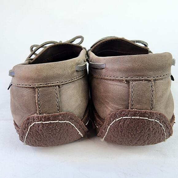 LL Bean Handsewn Leather Flannel Lined Slippers Men's 10M Graphite Gray - Picture 7 of 8